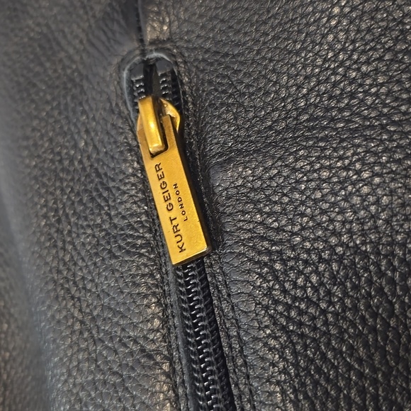 KURT GEIGER BOOTS black Leather gold crystal rhinestone heels Mayfair Knee High - Picture 5 of 11